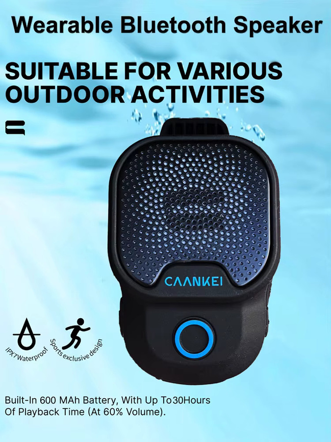 FRDMAX Tragbarer Bluetooth-Lautsprecher mit IPX7 Wasserdichtigkeit und Mikrofon in Schwarz - Bild 6