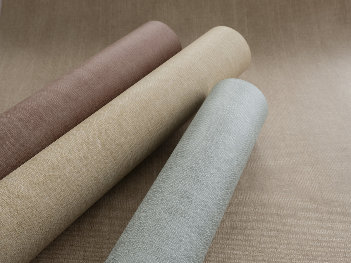 Arte International Essentials Wallpaper Washed Linen in Gelb und Orange mit abstraktem Design als Vlies Tapete - Bild 1