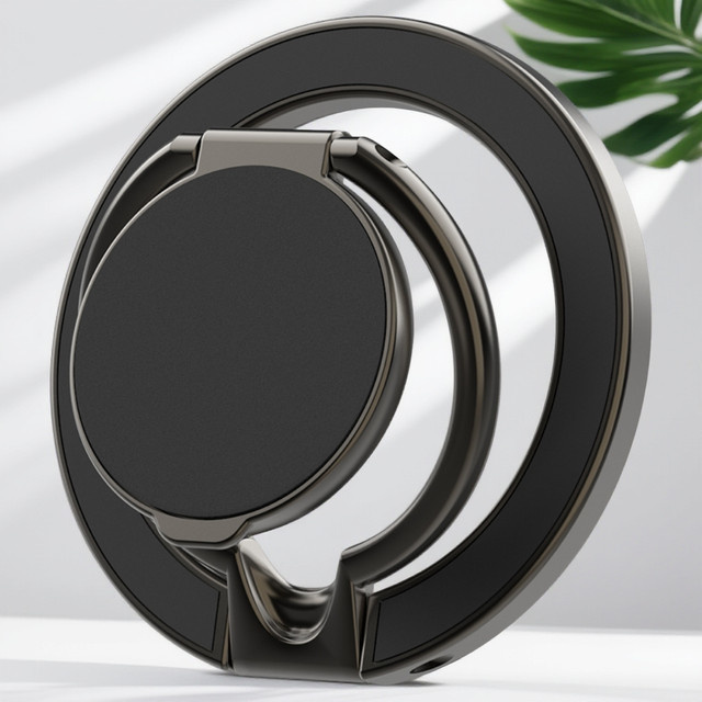 WSSHE Magnetischer MagSafe Handyhalter mit Fingerring und Handschlaufe, doppelseitig, Schwarz - Bild 1