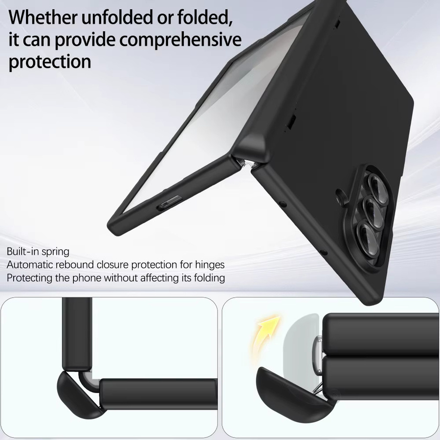 lolozzx Handyhülle für Samsung Galaxy Z Fold 7 mit magnetischem Scharnier, PC-Hartschale und gehärtetem Film, transparent, MagSafe kompatibel - Bild 2
