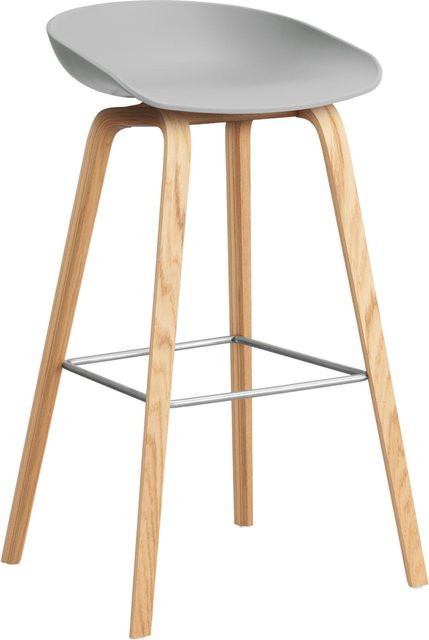 HAY About A Stool AAS 32 Hocker in Grau mit Eichenholz oder Walnussholz und Polypropylen - Bild 1