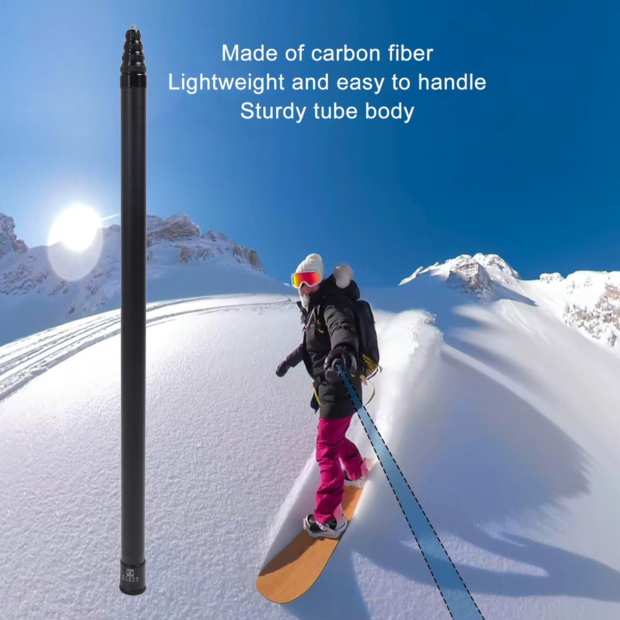 Dodocool Carbon Selfie Stick in Schwarz, verstellbares Carbon-Einbeinstativ als Verlängerung für Fotografie, 5 Meter - Bild 2
