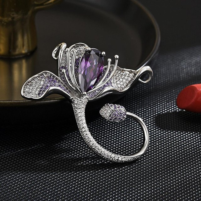 YIRAN Brosche Orchideen, Zirkon, Damen - Bild 1