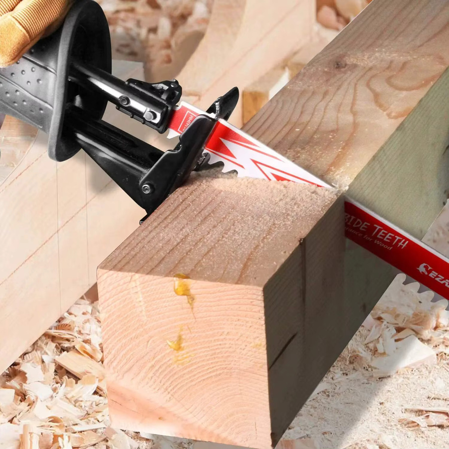 EZARC Hartmetall-Säbelsägeblätter 3er-Set für Hartholz, 3TPI, Farbe: Rot - Bild 3