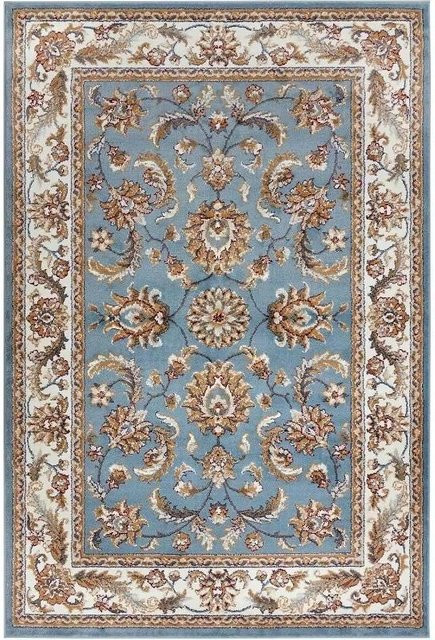 Lodestar Orientalischer Klassischer Teppich mit Blumenmotiven, Creme Blau, B/T: 60 x 40 cm - Bild 1
