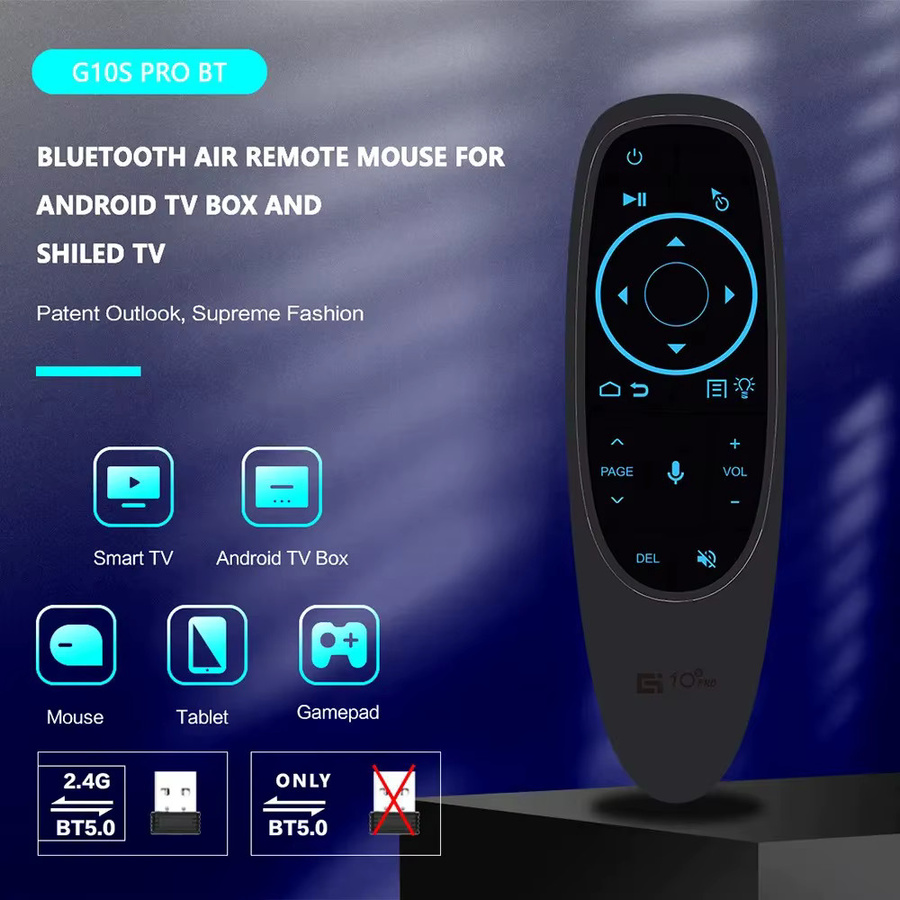 Kebidumei G10S Pro BT Wireless Air Mouse mit Bluetooth 5.0, 2,4 G und IR-Lernen in Schwarz für Android TV Box H96 X96 MAX - Bild 2
