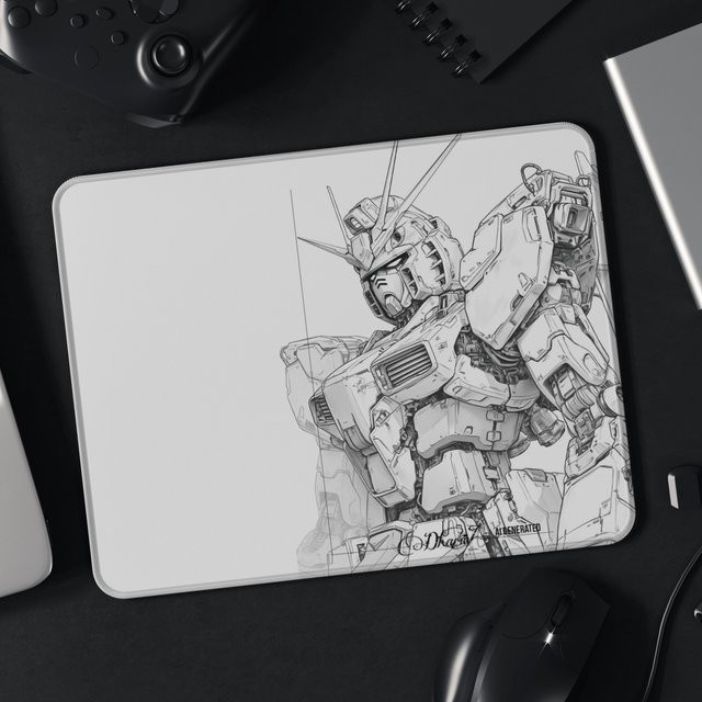 Bandai Gundam Rx78-2 Mobile Warrior Mauspad aus rutschfestem Leder in Weiß - Bild 1