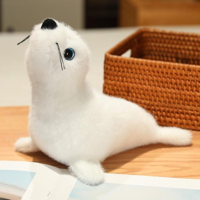 Yiran toy Seelöwen Robben Delfin Seepferdchen, Plüschtier, Weiß - Bild 1