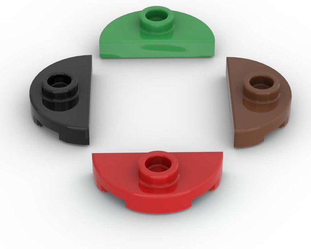 SixBricks Runde 1745 1x2 Halbe Bausteine Kit Platte, 10-teiliges Set, Bunt / Mehrfarbig - Bild 1