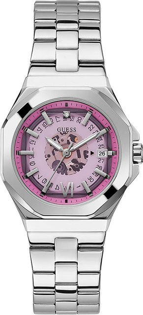 Guess Armbanduhr, Edelstahl, Quarz, Pink, 34 mm, Damen - Bild 1