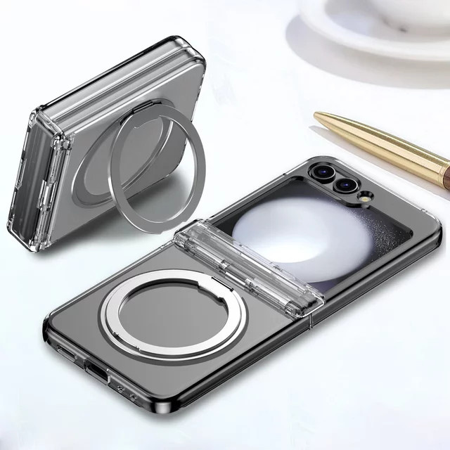 Magnetische Hartschalen-Handyhülle für Samsung Galaxy Z Flip 8 7 6 5 in Blau oder Transparent, stoßfeste Schutzhülle mit MagSafe-Kompatibilität - Bild 1