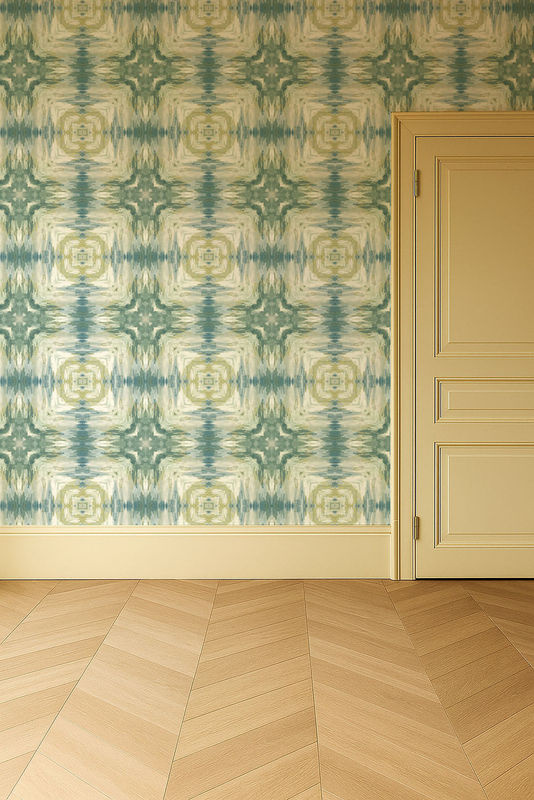 Clarke & Clarke Wallpaper Kalia - Glade abstrakte Vlies Tapete in Grün und Blau - Bild 3