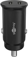 goobay Dual-USB-C Auto-Schnellladegerät 30 Watt PD Schwarz - Bild 1