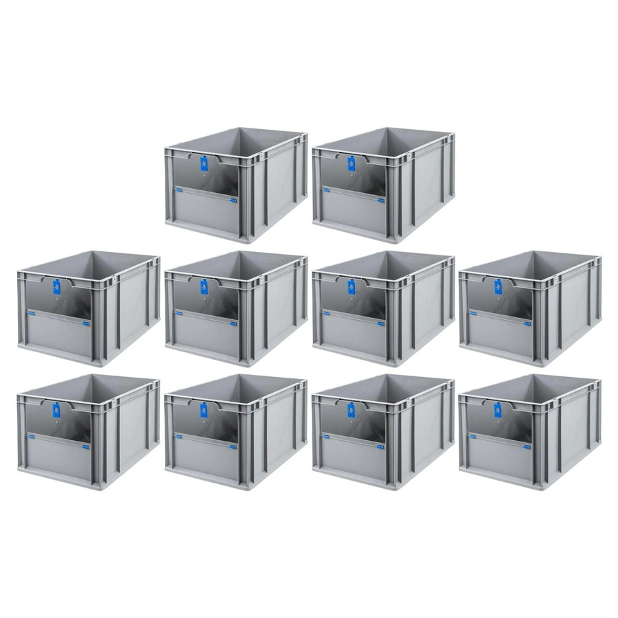 PROREGAL SparSet 10x Eurobox NextGen Insight Cover Eurobehälter mit verstärkten Wänden, Blau, H x B x T: 32 x 40 x 60 cm, 65 Liter - Bild 2