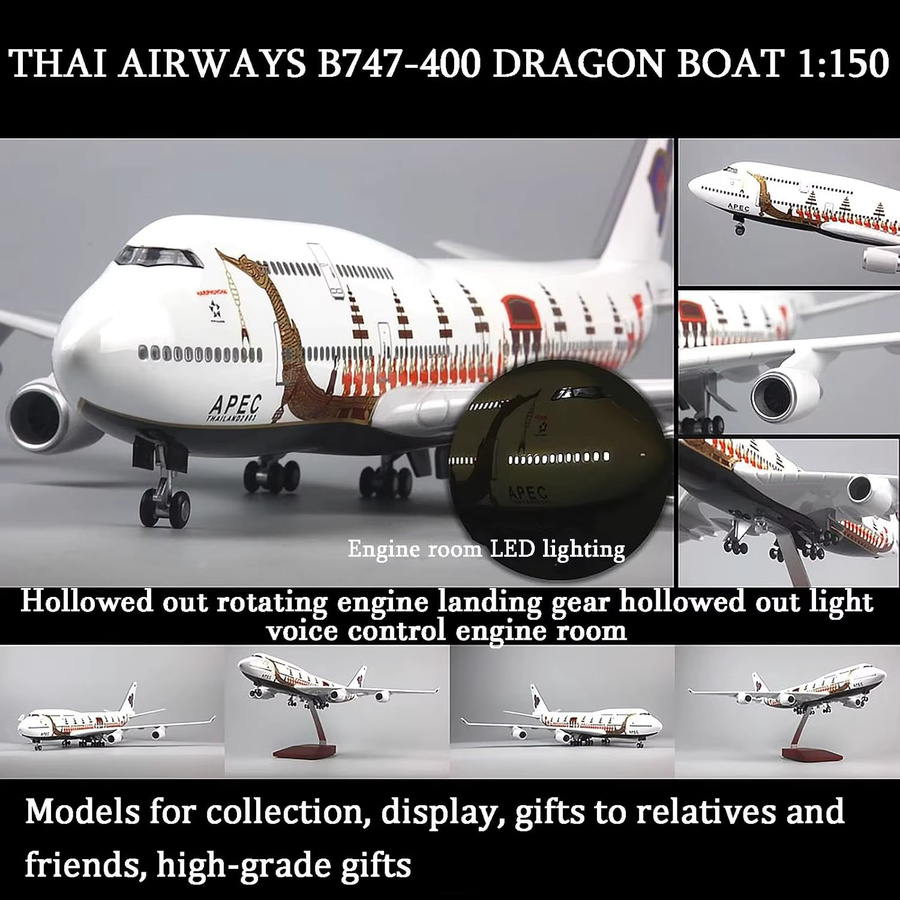 ZOCO Thai Airways Dragon Boat B747, Modellflugzeug, 1:150, Kunststoff - Bild 2