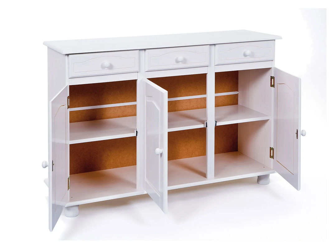 INTER LINK Kommode im Landhausstil aus Massivholz, 3-türig, Weiß, B/T/H: 87 x 43 x 43 cm - Bild 2