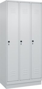 C+P Spind Classic PLUS Garderobenschrank mit 3 Abteilen, Grau, H x B x T: 195 x 90 x 50 cm - Bild 1