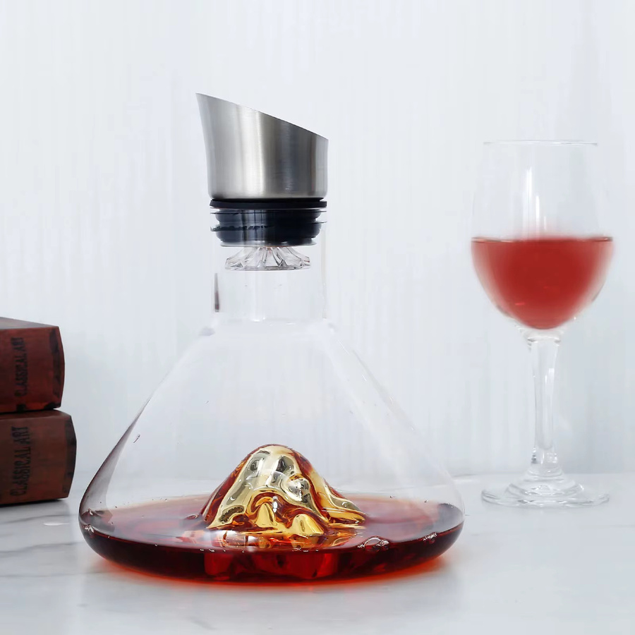 Handgemachter Kristall-Dekanter Eisberg aus bleifreiem Glas für Whisky und Wein, 1,5 l, transparent - Bild 3