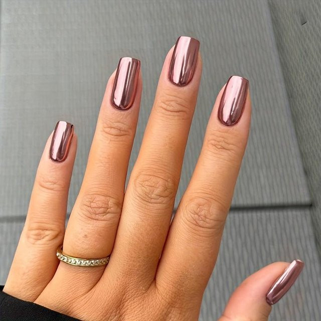 Beauty Fake Nails Künstliche Nägel Miss brown, 24-teiliges Set, Metallic, Damen - Bild 1