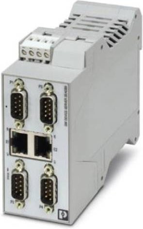 Phoenix Contact 1020882GW PN/ASCII 2E/4DB9 Schnittstellen-Wandler Ethernet/LAN in Grau - Bild 1