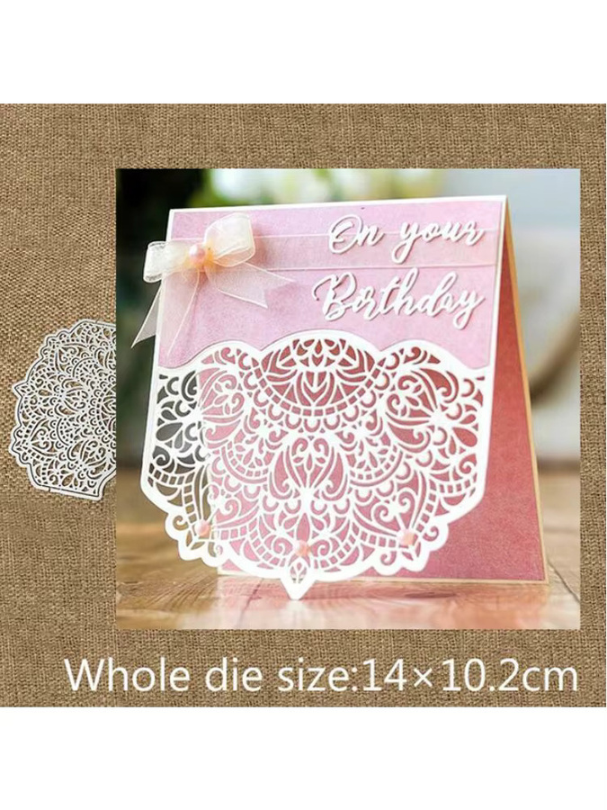 Metall Stanzform Blume mit Spitzenrand für Scrapbooking und Fotobuch Dekoration - Bild 2