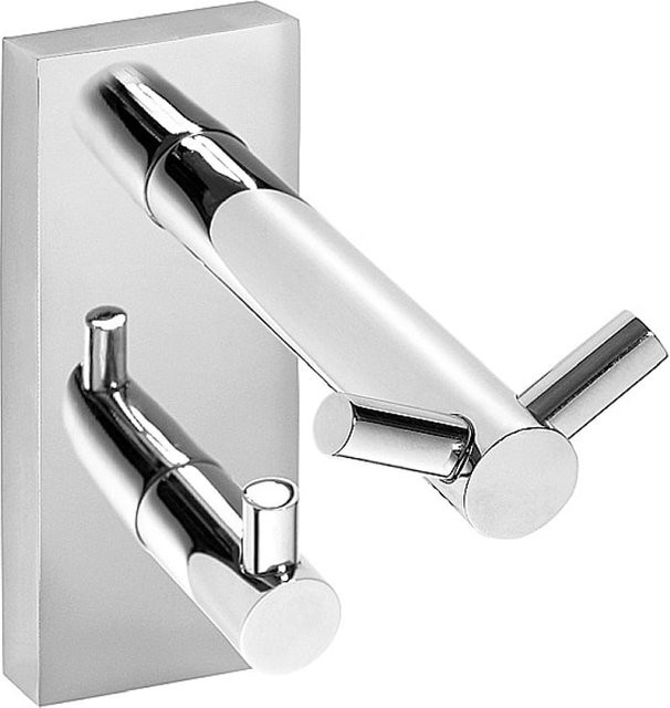 Brillantbad META Doppelhaken aus Messing in Chrom poliert, B/H/T: 5,5 x 12,0 x 9,0 cm - Bild 1