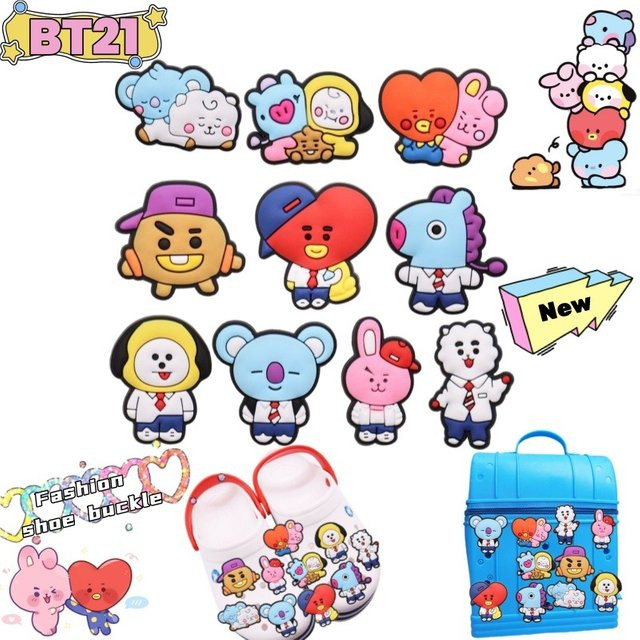 LINE FRIENDS BT21 Koya Chimmy Tata 3D Schuhblumen-Dekorationszubehör DIY - Bild 1