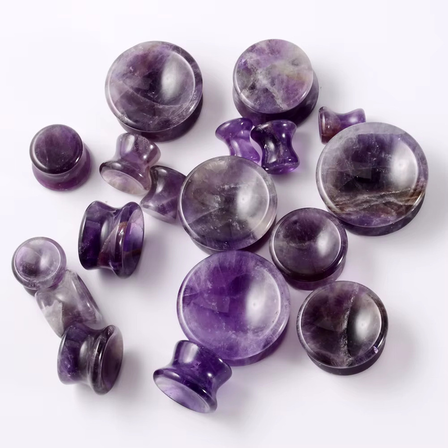 Dreamlee Ohrstecker, Amethyst Tigerauge Howlite Kristall, Bunt, Unisex - Bild 3