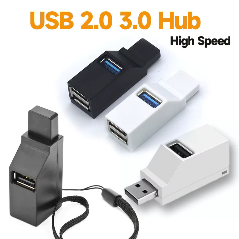 JCD USB 3.0 Hub-Adapter mit 3 Anschlüssen in Schwarz für PC und Laptop - Bild 2
