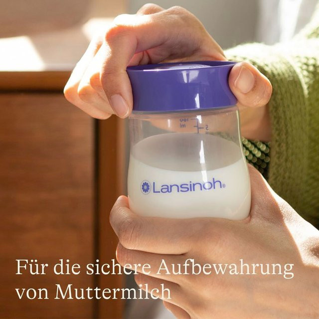 Lansinoh 4er-Pack Weithals-Muttermilchflaschen aus Polypropylen, 160 ml, transparent und BPA-frei - Bild 1
