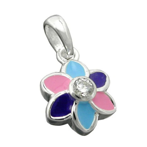SIGO Anhänger Blume, 925 Silber, Zirkonia, Unisex - Bild 1