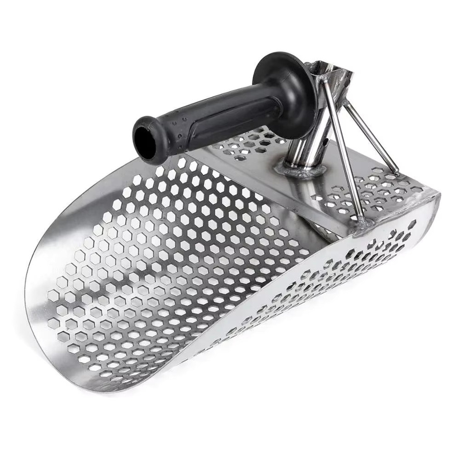 Edelstahl Sandschaufel mit Griff in Silber als Unterwassersucher und Schatzsieb für Erwachsene - Bild 2