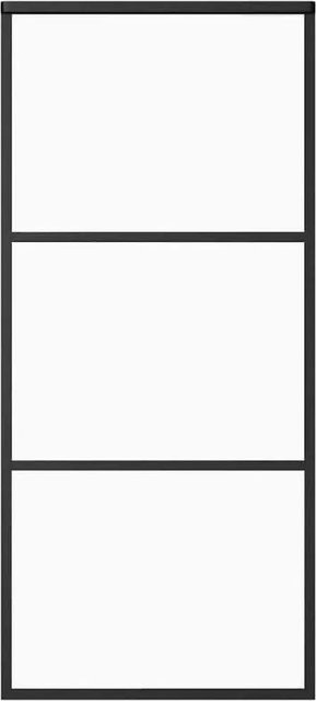 vidaXL Schiebetür aus ESG-Glas und Aluminium in Schwarz, B/H: 90 x 205 cm - Bild 1