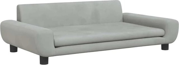vidaXL Hundesofa aus Samt in Hellgrau, B/T/H: 100 x 54 x 33 cm