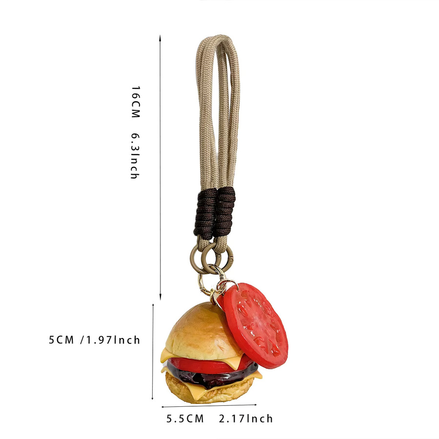 Hamburger-Anhänger, 3D-Cartoon, Unisex - Bild 3