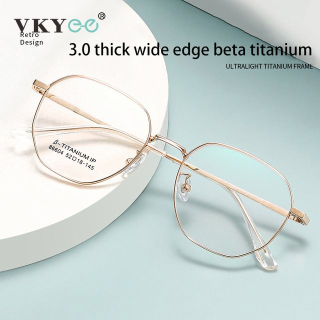 VICKY Korrektionsbrille, Halbrand, Titan, rund, Gold - Bild 1