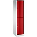 C+P Garderobenspind Resisto mit 1 Abteil und 2 Fächern, Lichtgrau/Rubinrot, B/T/H: 39,6 x 54,0 x 195,0 cm - Bild 2