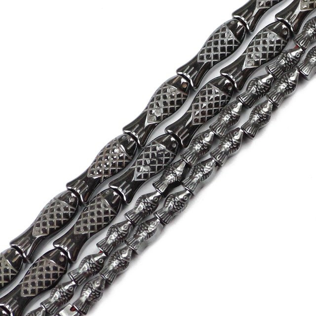 JHNBY Charms Fisch Form, Hämatit, Schwarz, Unisex - Bild 1