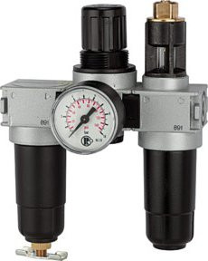 Riegler Wartungseinheit multifix-mini 3-teilig mit Metallbehälter in Grau, Anschluss G 1/4 - Bild 1