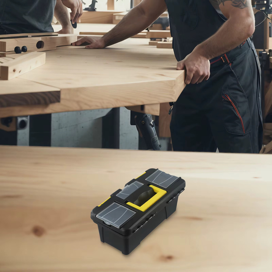 VIBRATITE Aufbewahrungsbox für Schmuckwerkzeuge und Elektriker-Werkzeug, 10 Zoll, Kunststoff, Schwarz, B/T/H: 25,0 x 12,0 x 10,0 cm - Bild 6
