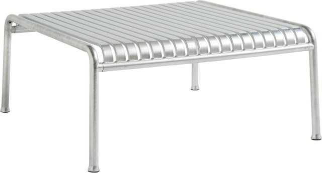 HAY Palissade Low Tisch aus lackiertem Stahl in Silber für Garten, Balkon und Terrasse - Bild 1
