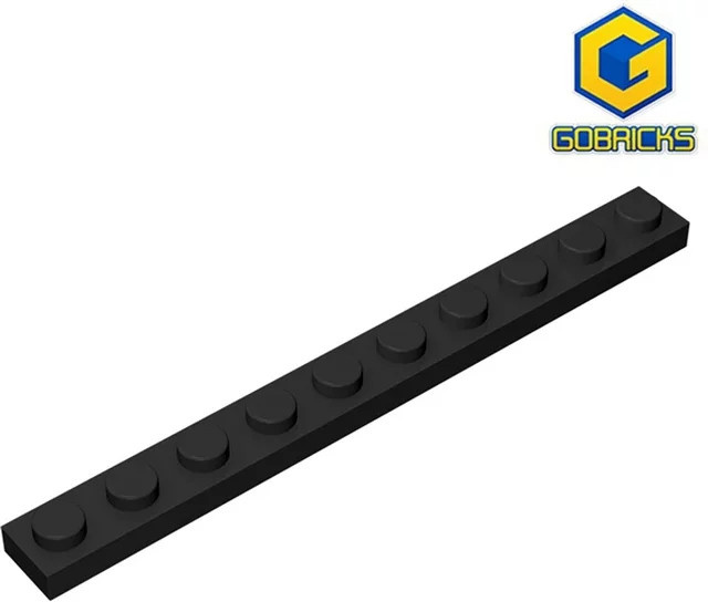 Gobricks GDS-507 Platte 1 x 10, Zubehör, Schwarz - Bild 1