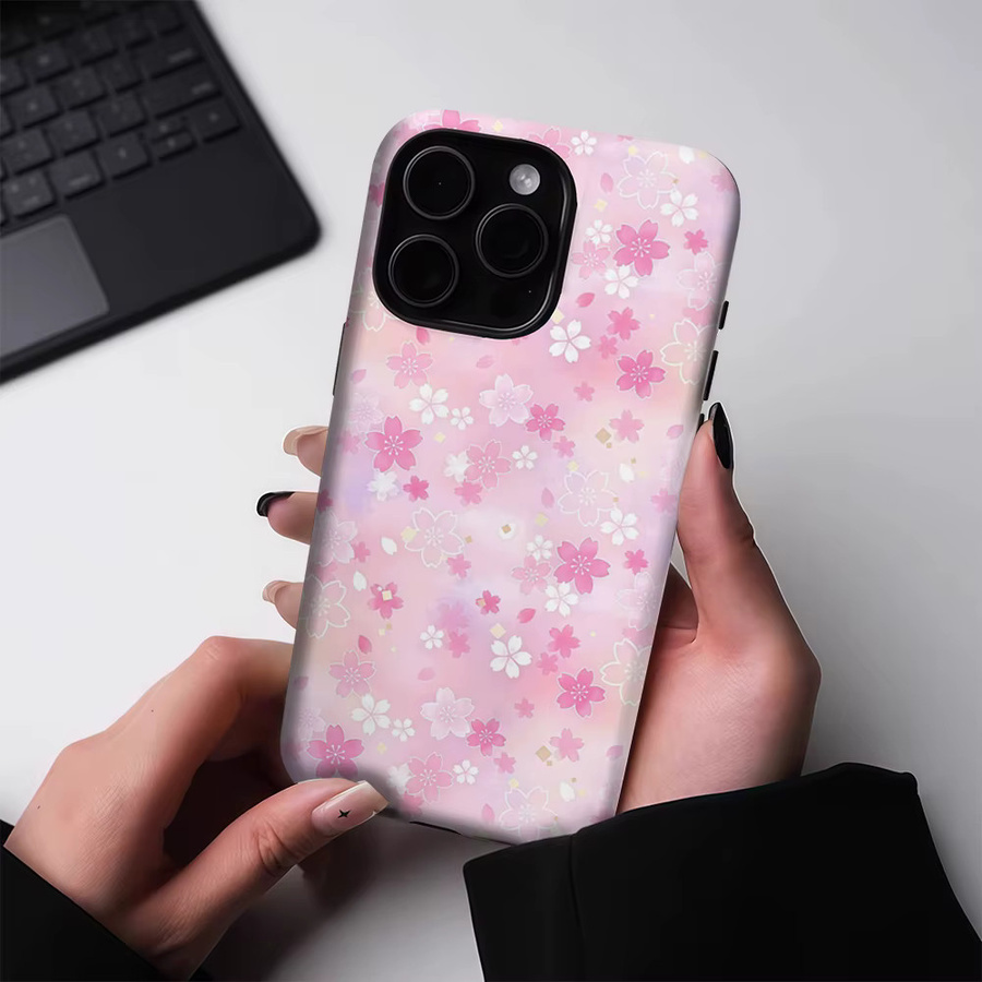 Potdemiel Magnetische Handyhülle Blush Mist Cherry Blossom für iPhone 17 16 15 Pro Max Plus Tough Case in Pink - Bild 2