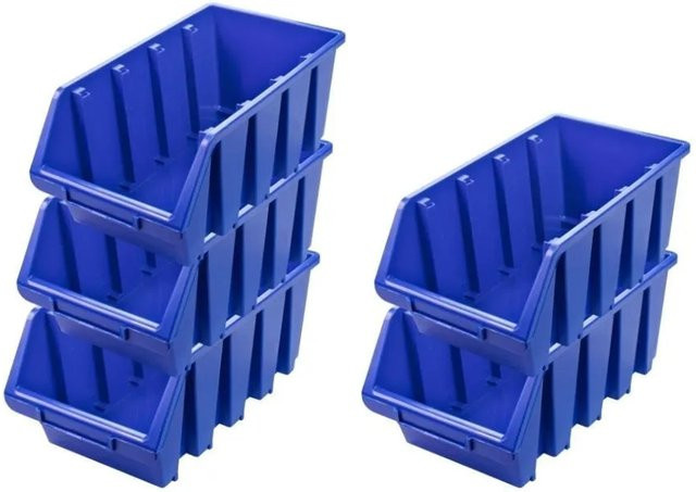 PROREGAL SuperSparSet 5x Sichtlagerboxen aus Polypropylen in Blau, H x B x T: 15,5 x 20,4 x 34 cm - Bild 1