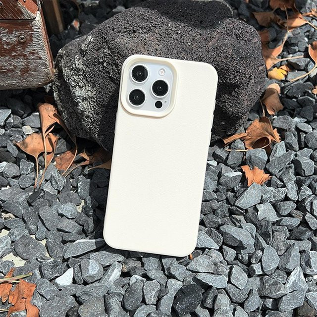 Nice Cases TPU Handyhülle in Lederoptik für iPhone 16 15 14 13 12 11 Pro Max Plus elfenbein - Bild 1