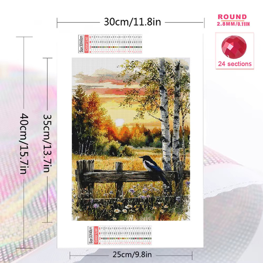Evershine DIY Diamantmalerei Sonnenuntergang Landschaft als Mosaik-Strass-Bild in Multicolour zur Wanddekoration - Bild 2