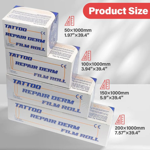 JC TATTOO Tattoo-Reparaturfolie, transparente Rollenfolie, wasserdicht - Bild 1