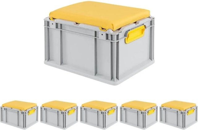 PROREGAL SparSet 6 x Eurobox NextGen Seat Box Gelb, H x B x T: 26,5 x 30 x 40 cm - Bild 1