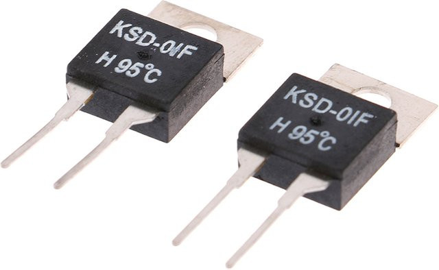 JETTING Thermoschalter KSD-01F Temperatursensor Thermostat 95 Grad Celsius Schwarz 2er-Set - Bild 1
