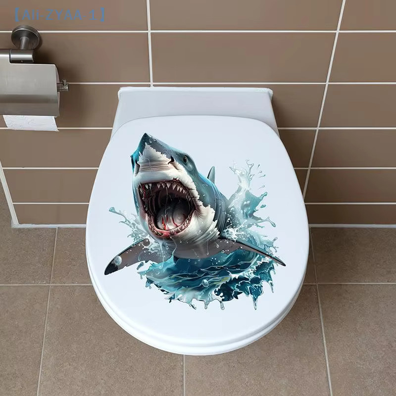 ZYAA-1 3D-Hai Wandaufkleber in Blau, wasserfester und selbstklebender Wandsticker für Badezimmer und Schlafzimmer von JETTING - Bild 3